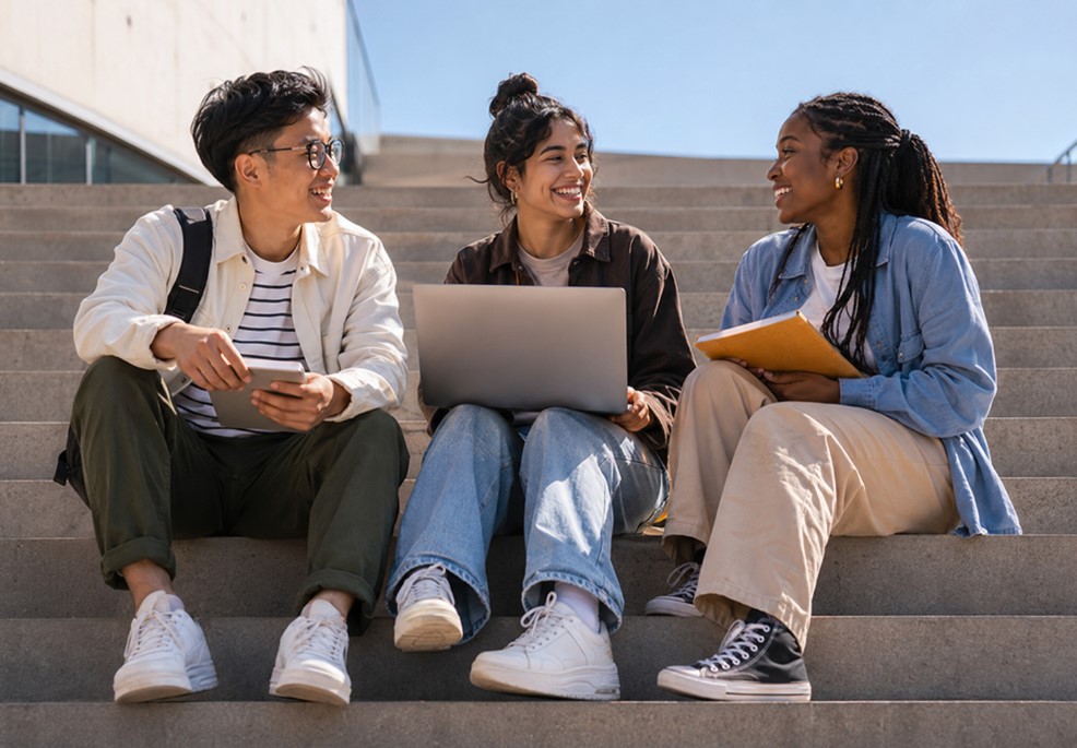 Studierende mit Lenovo Notebook