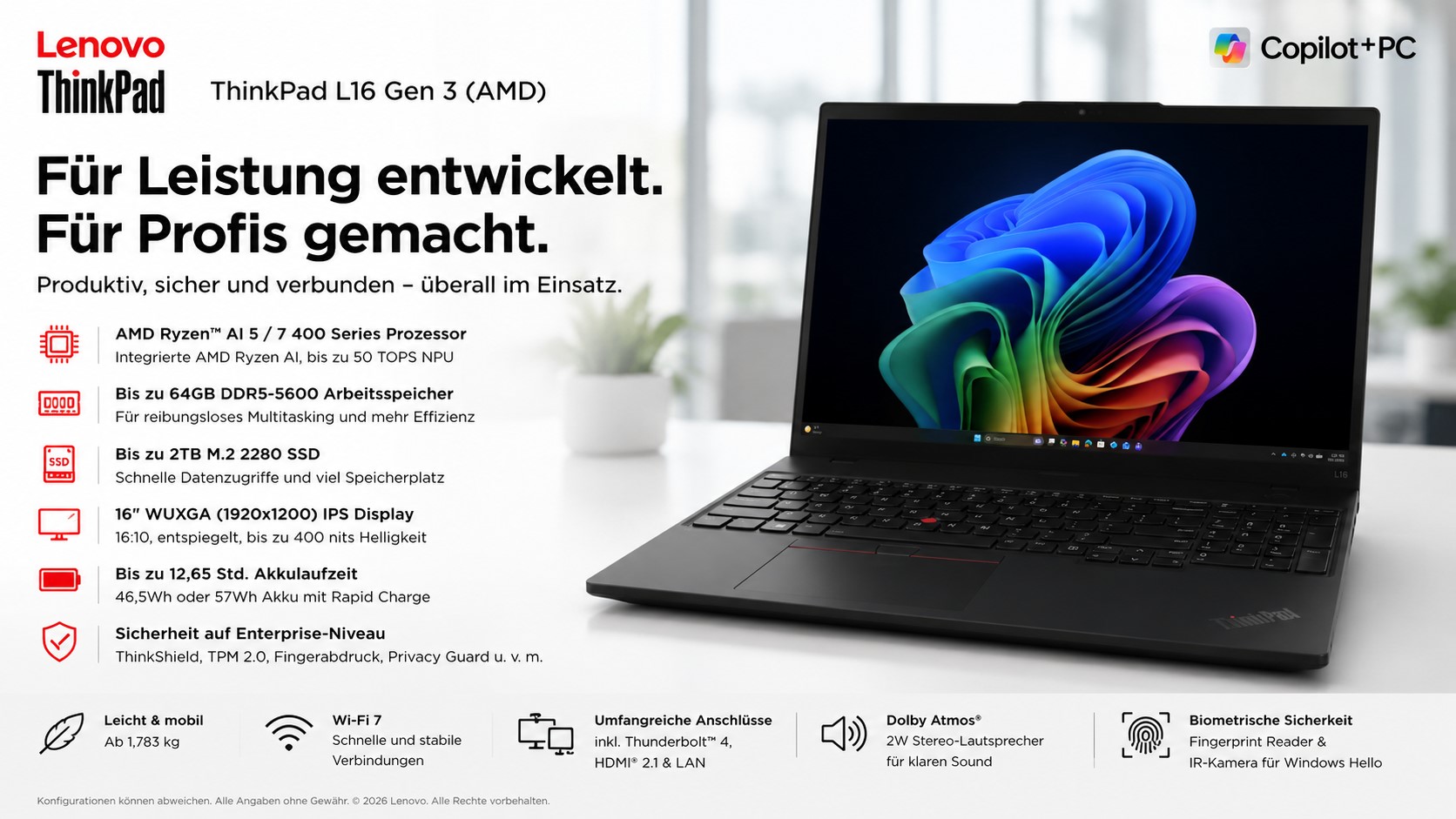 Lenovo Thinkpad L16 AMD G3 21XC002EGE Campus