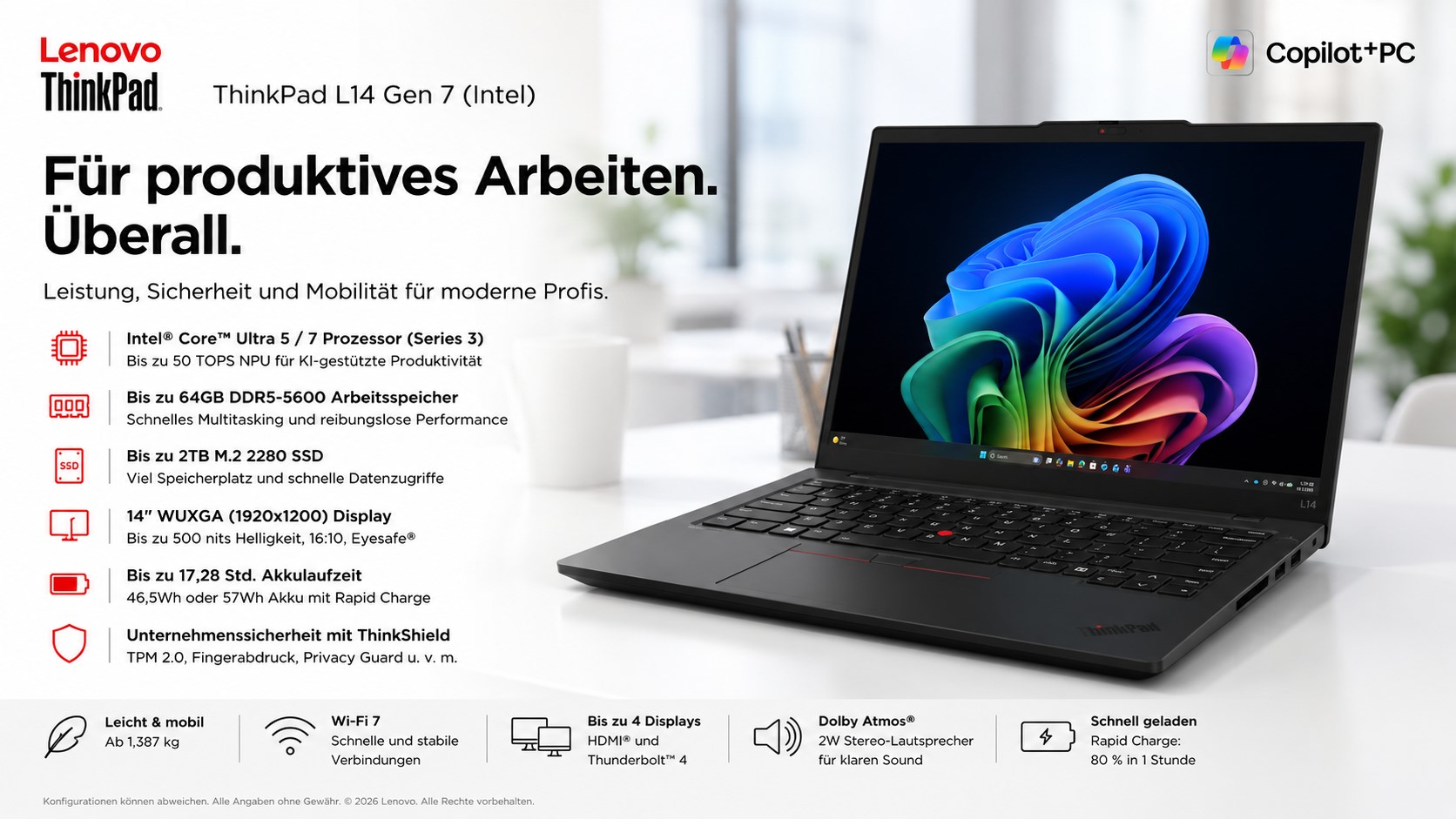 Lenovo Thinkpad L14 Intel G7 21X2000EGE Campus