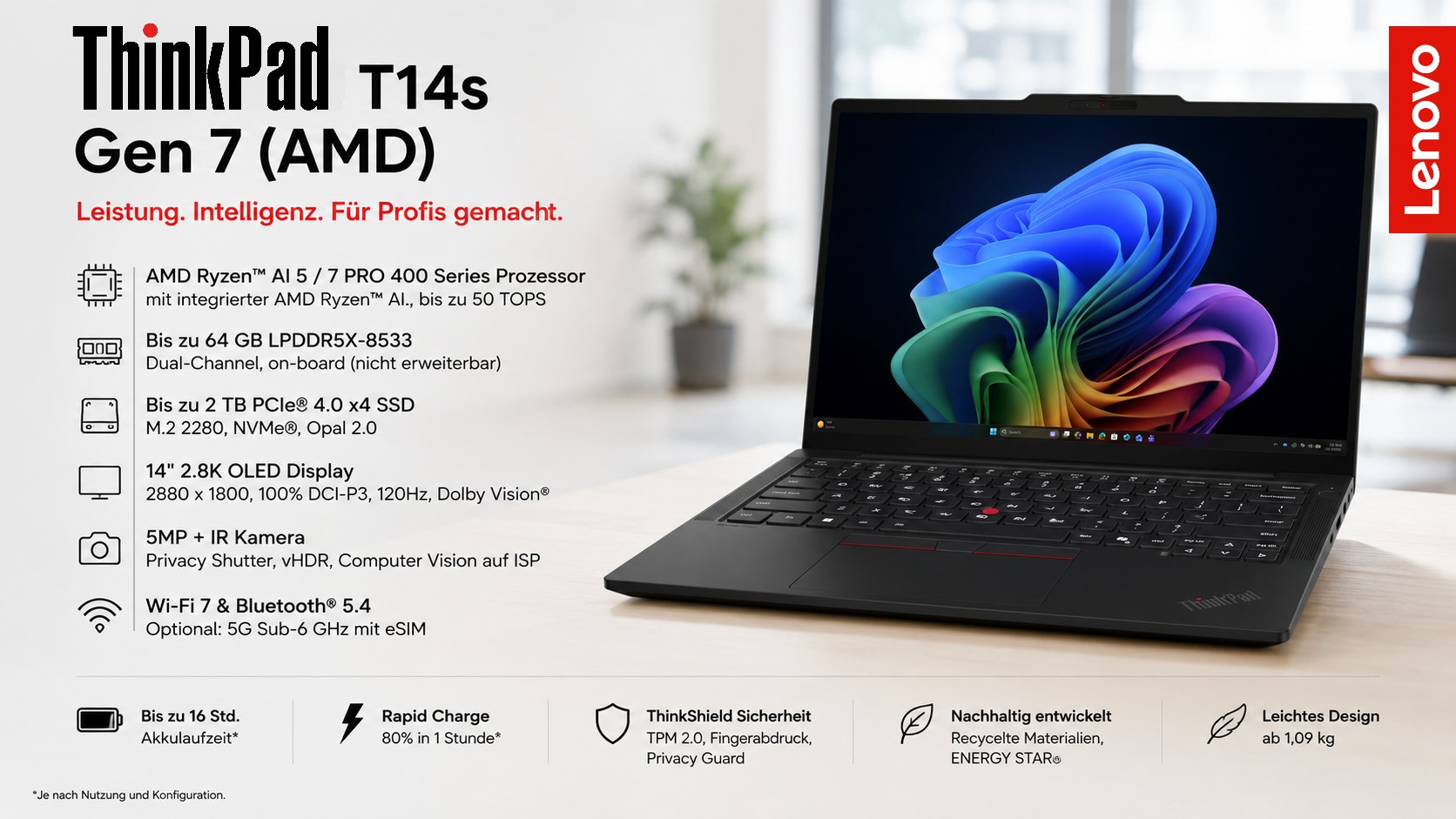 Lenovo Thinkpad T14s G7 AMD 21YW0035GE Campus
