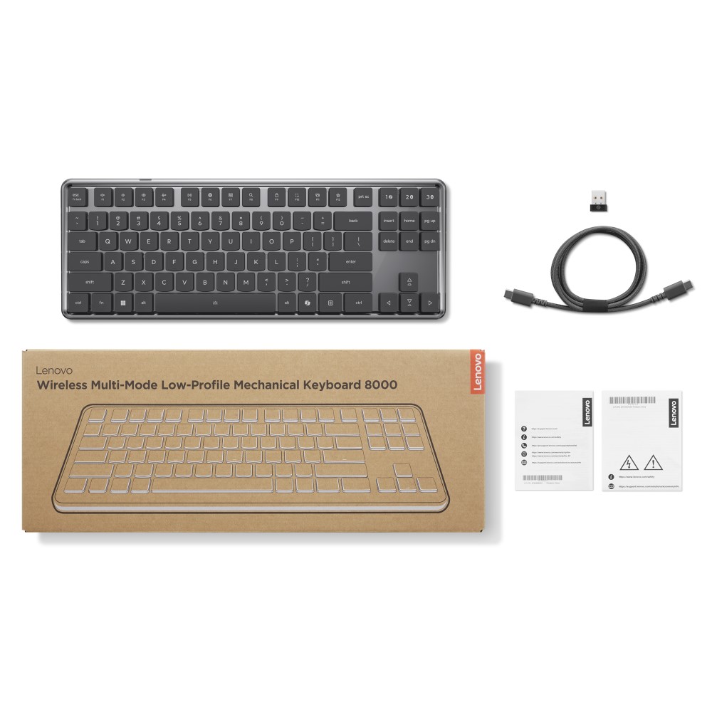 Lenovo Wireless Multi-Mode Low-Profile Mechanical Keyboard 8000 #4Y41V37355 Campus